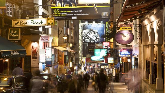 D'Aguilar Street in Lan Kwai Fong, Central. Photo: Lonely Planet