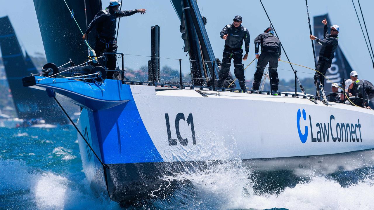 Law Connect lost valuable time thanks to a sail drama. Picture: Justin Lloyd.