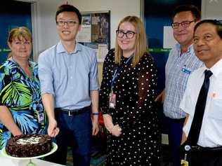 Chris McPherson Nursing Director, Dr Eugene Ma, Dr Ashleigh Hennessey, Acting Executive Director Andrew Jarvis and Director of Medicine Thin Han open the rheumatism outreach clinic at Rockhampton Hospital. Picture: Jann Houley