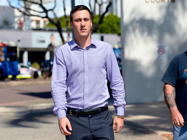 Angus Auton leaves the Darwin Magistrates Court.