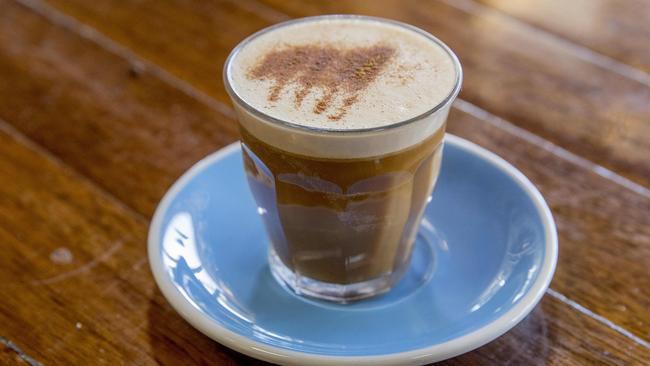 A ‘Bulletproof coffee’ from Raw Espresso, Southport. Picture: Jerad Williams