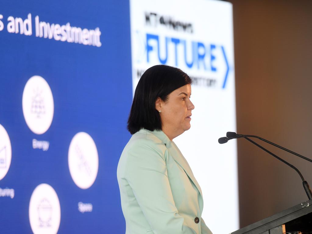 Chief Minister Natasha Fyles speaks at the NT News' inaugural Future Northern Territory lunch. Picture: (A) manda Parkinson