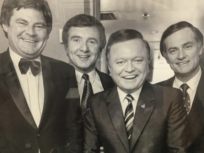 Mike McColl Jones, Philip Brady, Bert Newton and Pete Smith at Channel 9 . Picture: Supplied