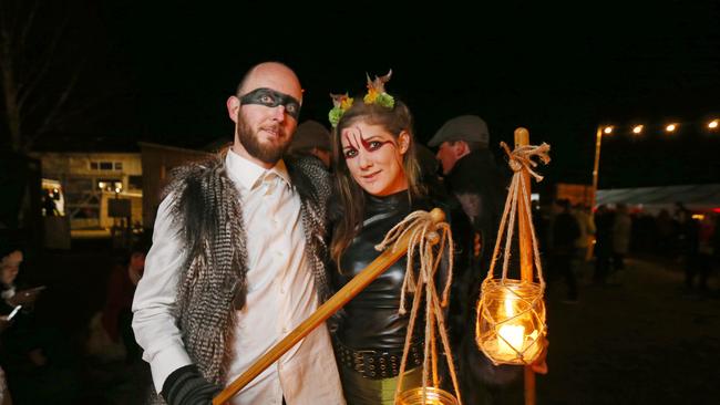 John Rennie and Liz Watson from Melbourne at the Huon Valley Mid-Winter Fest. Picture: PATRICK GEE