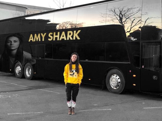 We’re gonna need a bigger bus...Shark has gone global since Adore’s hit the charts. PICTURE: Amy Shark Twitter @AmySharkMusic