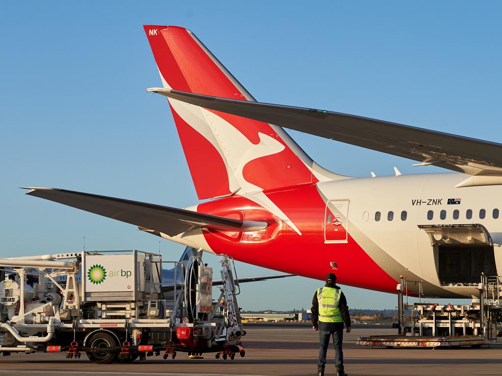 Qantas will buy 10 million litres of sustainable aviation fuel for use on flights from London, to reduce carbon emissions. Picture: Supplied