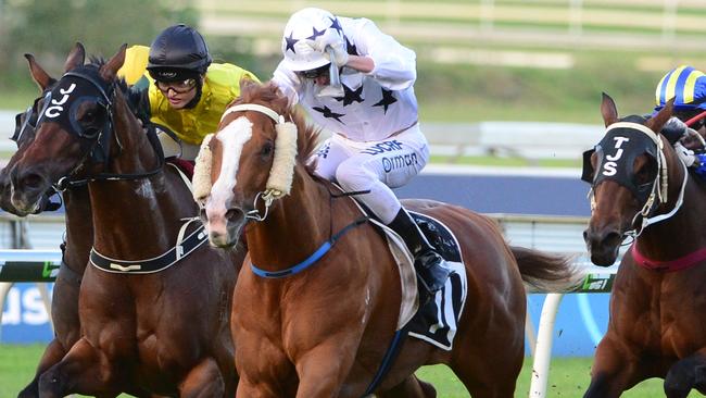 Don't Tell Mama wins Doomben earlier this year. The mare has an impressive first-up record. Picture: Grant Peters, Trackside Photography