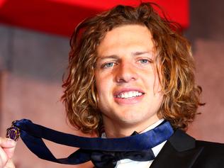 2015 Brownlow Medal at Crown Casino, Nat Fyfe wins the Brownlow. Melbourne. 28th September 2015. Picture: Colleen Petch.