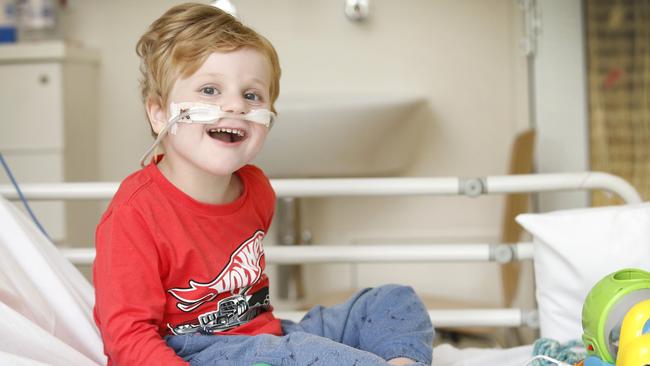 Elliott Cimino, 4, has Angelman syndrome which makes him laugh and smile frequently. Picture: David Caird