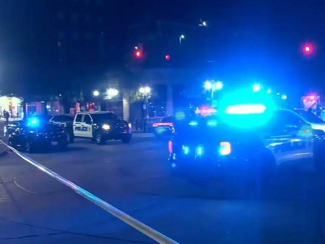 Birmingham Police respond to the shooting on Saturday night  which occured on the streets of Birmingham, Alabama, near the city’s university. Source: WBRC