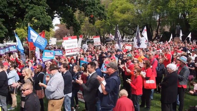 Public service workers rally outside Parliament House | news.com.au ...