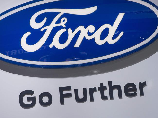 (FILES) In this file photo taken on January 10, 2017 the Ford logo is seen during the 2017 North American International Auto Show in Detroit, Michigan. Environmental groups on May 8, 2018 targeted Ford Motor Co. over its stance on the US clean fuel standard, delivering a petition with 250,000 signatures urging the automaker to drop support for weaker emission rules. With the battle over fuel-economy rules growing more intense, Madeline Page of Public Citizen, which helped organize the on-line petition, said the Ford was singled out because of the "hypocrisy" of its position.  / AFP PHOTO / SAUL LOEB