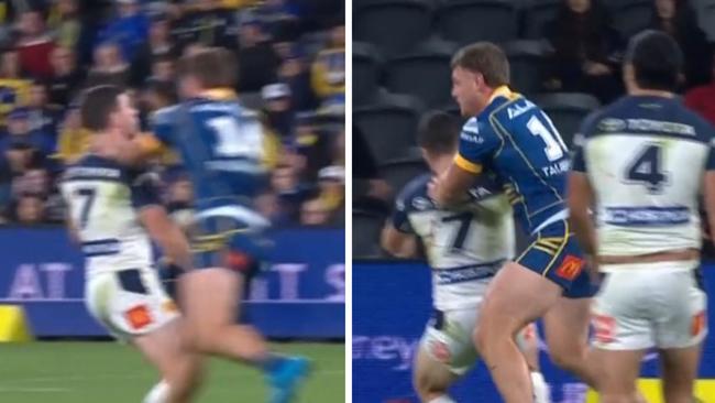 The hit was late but raised plenty of other questions. Photo: Fox Sports