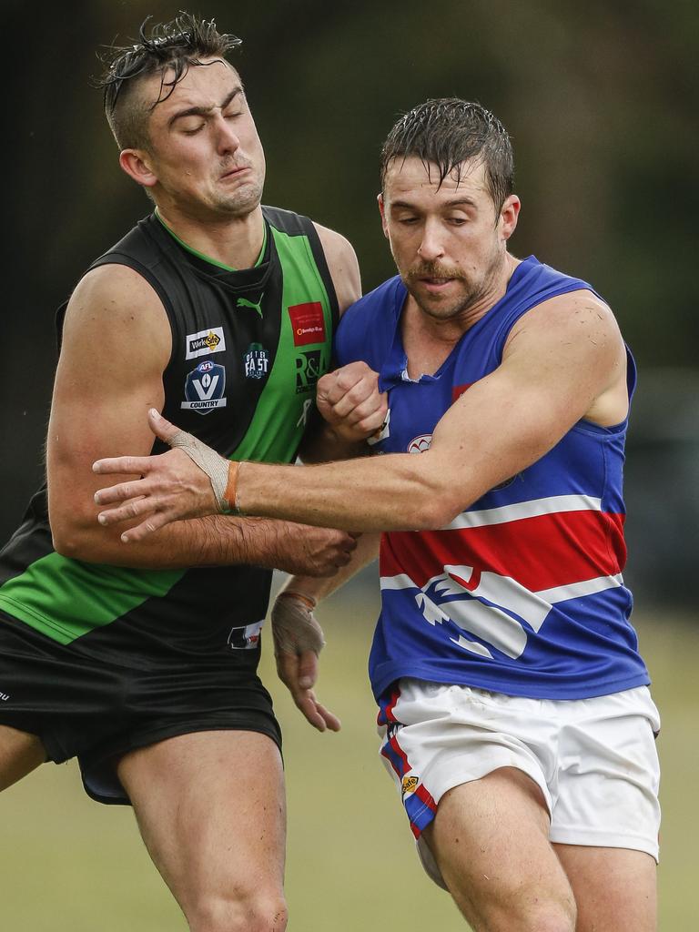 AFL Outer East: Action from the clash between Doveton and Wandin. Picture: Valeriu. Campan