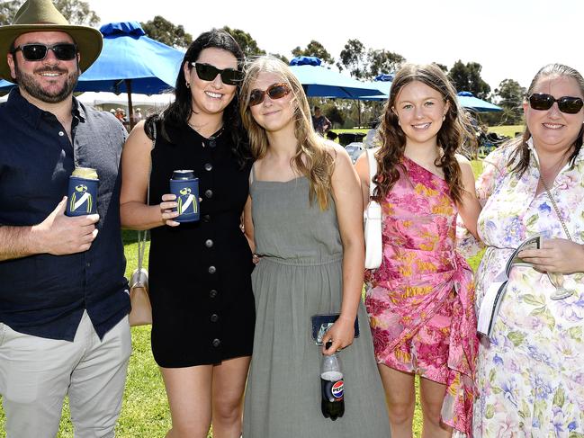 Brian, Kara, Mia, Sienna and Sally at the 2024 Seymour Cup. Picture: Andrew Batsch