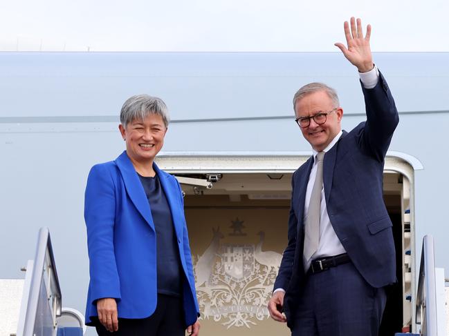 Foreign Minister Penny Wong and Prime Minister Anthony Albanese head to Tokyo. Picture: Getty Images