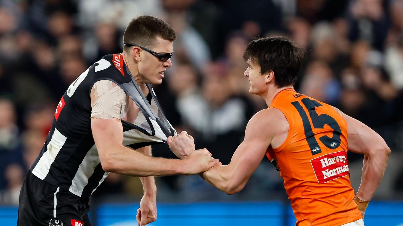 The Pies took the victory in last year’s preliminary final against GWS. (Photo by Dylan Burns/AFL Photos via Getty Images)