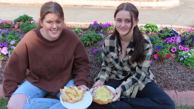 Felicity Plate and Tamika Matheson enjoying some delicious street food at the Relish Food & Wine Festival.