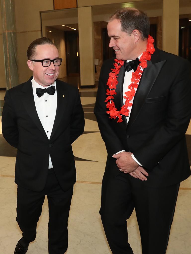 Qantas CEO Alan Joyce and ABC Managing Director David Anderson. Picture Gary Ramage