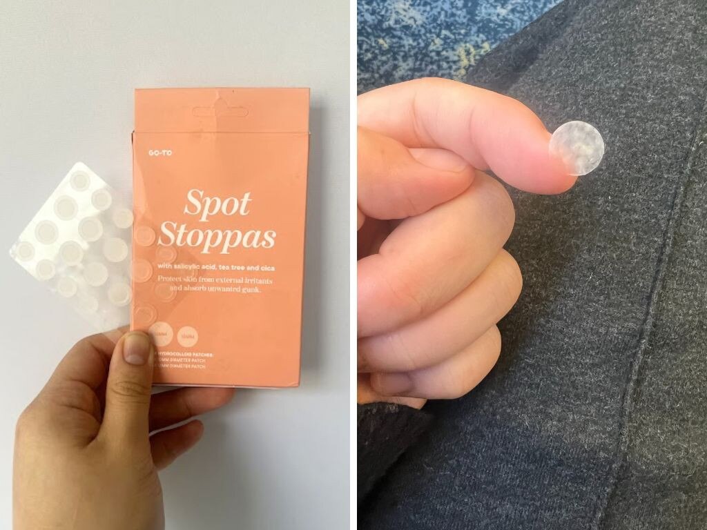 The Go-To pimple patches leaving me a super satisfying peel, pulling out all the whiteheads and sebum. Picture: Supplied/Cindy Du