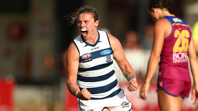 Chloe Scheer is happy at the Cats. Picture: Chris Hyde/Getty Images