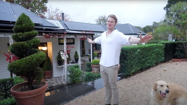 Davie Fogarty has brought a $4.4 million dollar house in Mylor. Picture: YouTube