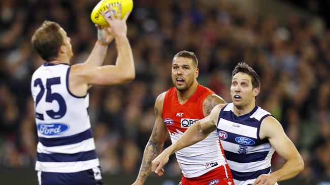 Geelong will need Lachie Henderson and Harry Taylor to stand up in 2018. Pic: Michael Klein