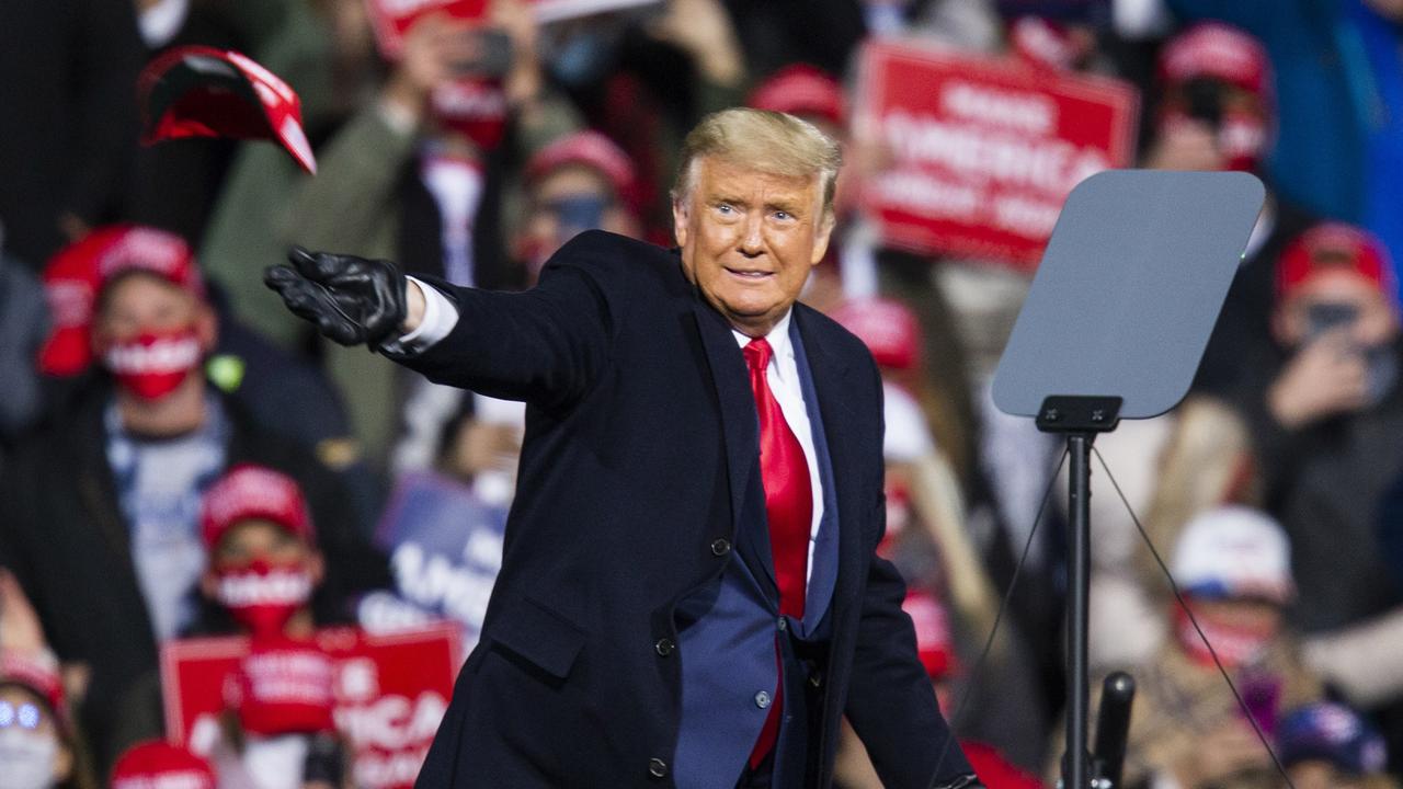 Donald Trump’s campaign vigour could see him get a narrow victory. Here he is in Montoursville, Pennsylvania. Picture: Eduardo Munoz Alvarez/Getty Images/AFP.