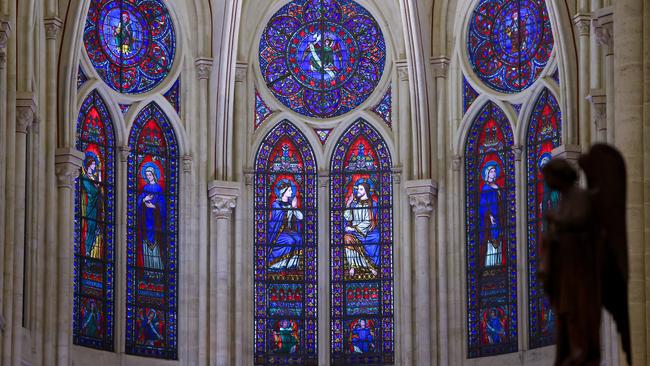 Stunning stained-glass in the newly re-opened cathedral. Picture: Getty Images