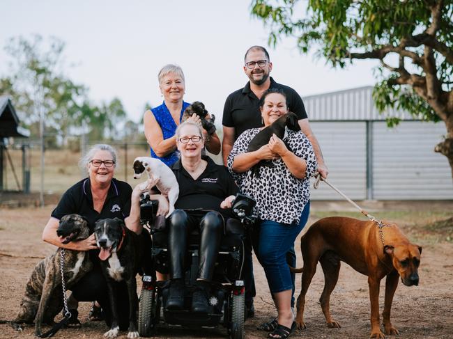 Angel Paws' Larissa Huxley, Margaret Lyons, Julie Brice, Clayton Cook, Libby Humphrey, visit their new headquarters in Stuart. Picture: Josephine Carter.