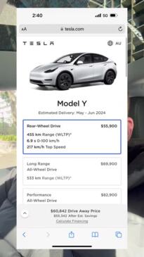 Tesla prices are crashing in Australia