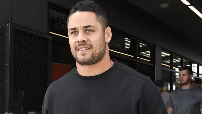 Jarryd Hayne arrives at Titans Headquarters at Parkwood on the Gold Coast.