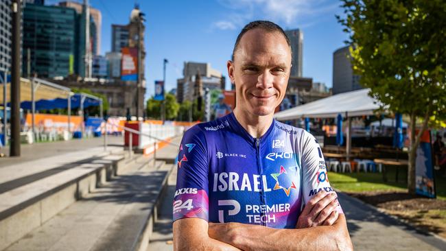 British cyclist Chris Froome ahead of the Tour Down Under, pictured on January 13th, 2022, at Victoria Square in Adelaide. Picture: Tom Huntley