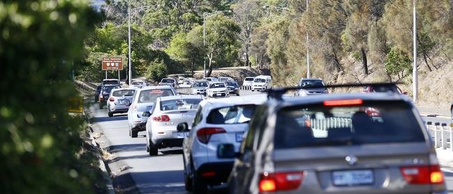 Heavy traffic on the Brooker Highway yesterday. Picture: MATT THOMPSON