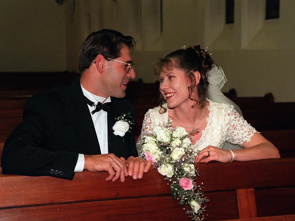 Kieran and Kerry Modra after their wedding.