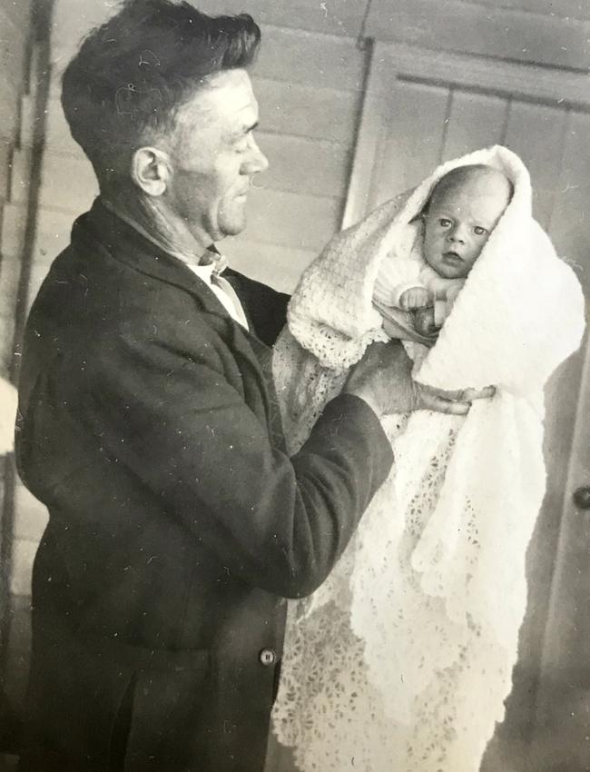 One of the family images found by Tanya Green in an old suitcase at an auction believed to be Frank Hamilton with his infant son Peter.