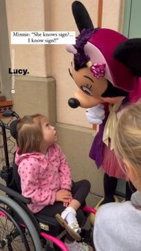 Minnie Mouse Uses Sign Language with Non-Verbal Child