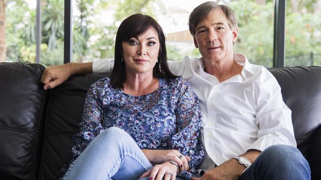 David and Lisa Oldfield in their former home on Forest Way, Belrose in February 2018. Now Mr Oldfield has approval to transform the site into a seniors’ living development with 35 units. Picture: Jenny Evans