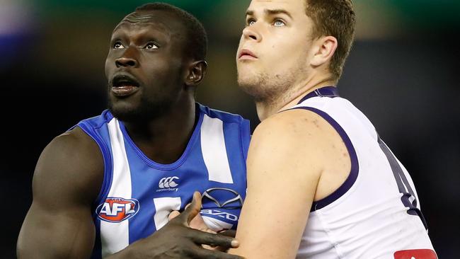 Majak Daw looked lost on the weekend. Will he keep his spot in the Roos’ side? Picture: Getty Images