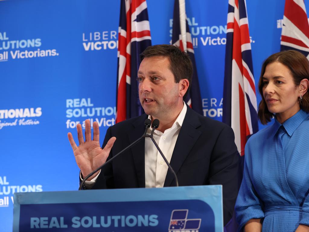 Matthew Guy will step down after his defeat to Daniel Andrews. Picture: David Caird