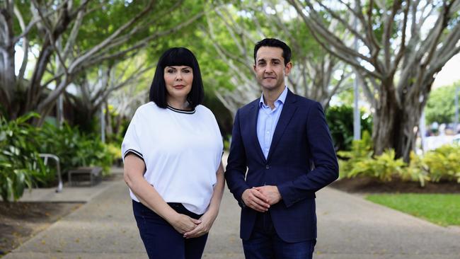 LNP candidate for the seat of Cairns Yolonde Entsch and Leader of the Opposition David Crisafulli say the state government is failing the people of Queensland with their youth crime and justice policy. Picture: Brendan Radke