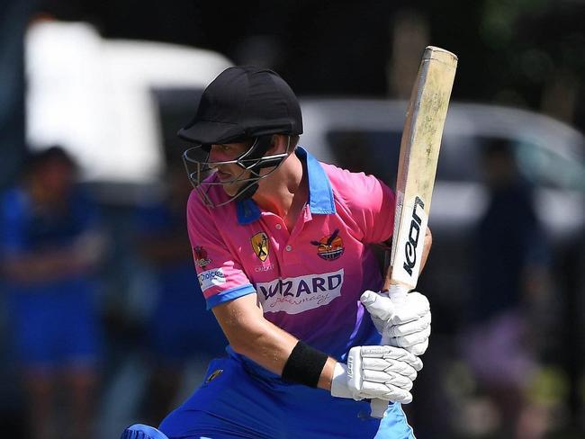 Dylan Brasher during his 136 against Waratah. Picture: NT Cricket.