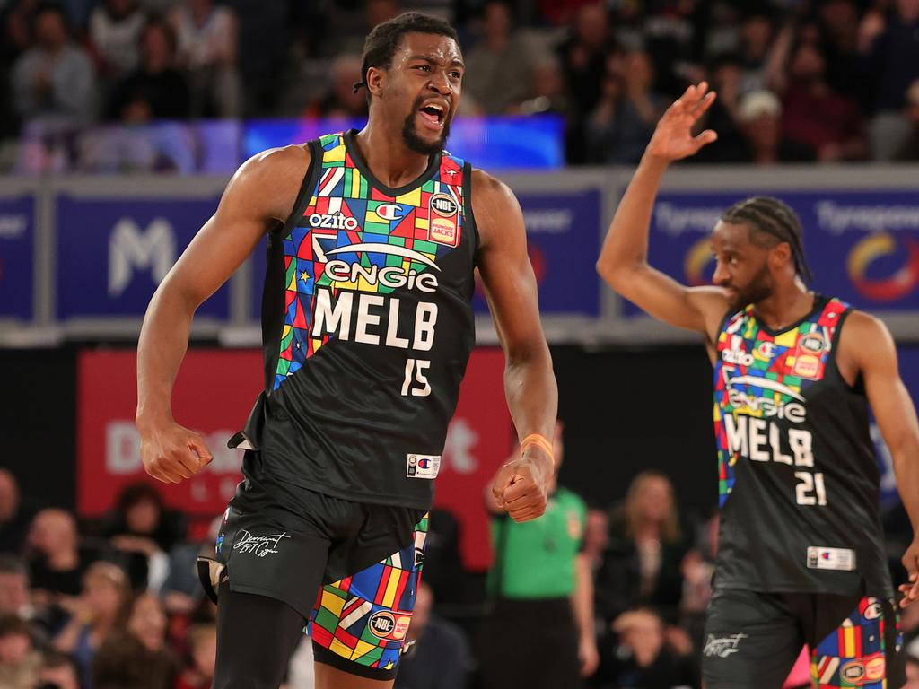 Melbourne United’s German big man Ariel Hukporti is right in the mix for the 2024 NBA draft. Photo: Kelly Defina/Getty Images