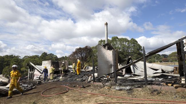 Crews from Burnie, Wynyard, Somerset and Boat Harbour were called to the fire. PICTURE CHRIS KIDD