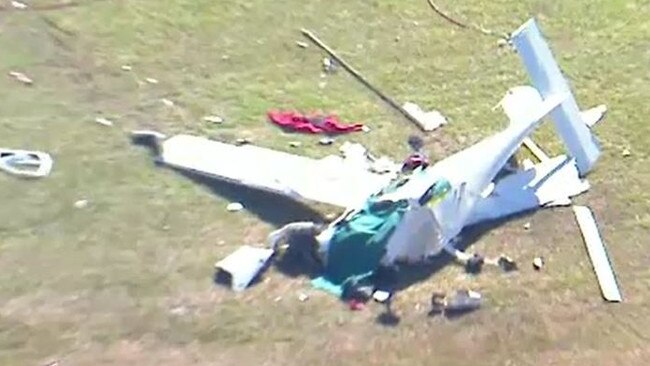 It is understood one of the aircraft were under tow when it collided with another aircraft. Picture: 9 News