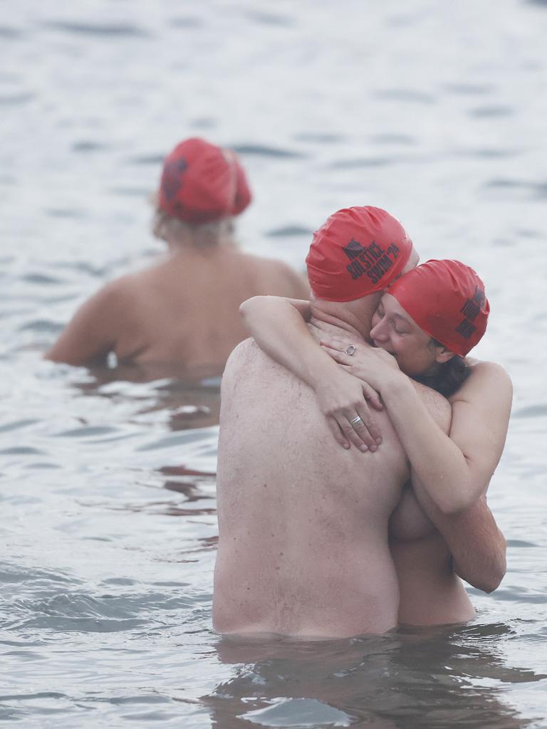 Dark Mofo Nude Solstice Swim 2024 at Long Beach Sandy Bay. Picture: Nikki Davis-Jones