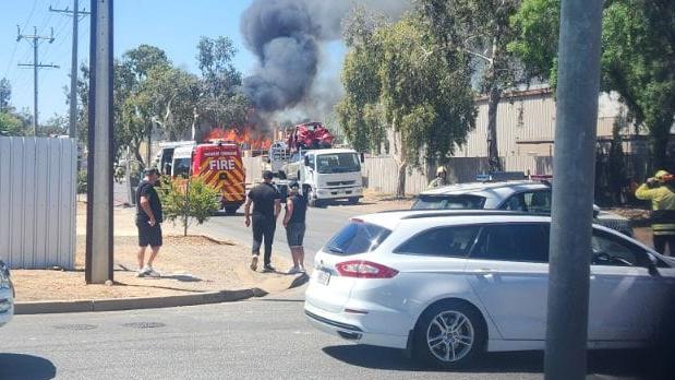 Fire in a scrap metal yard. Picture: Facebook