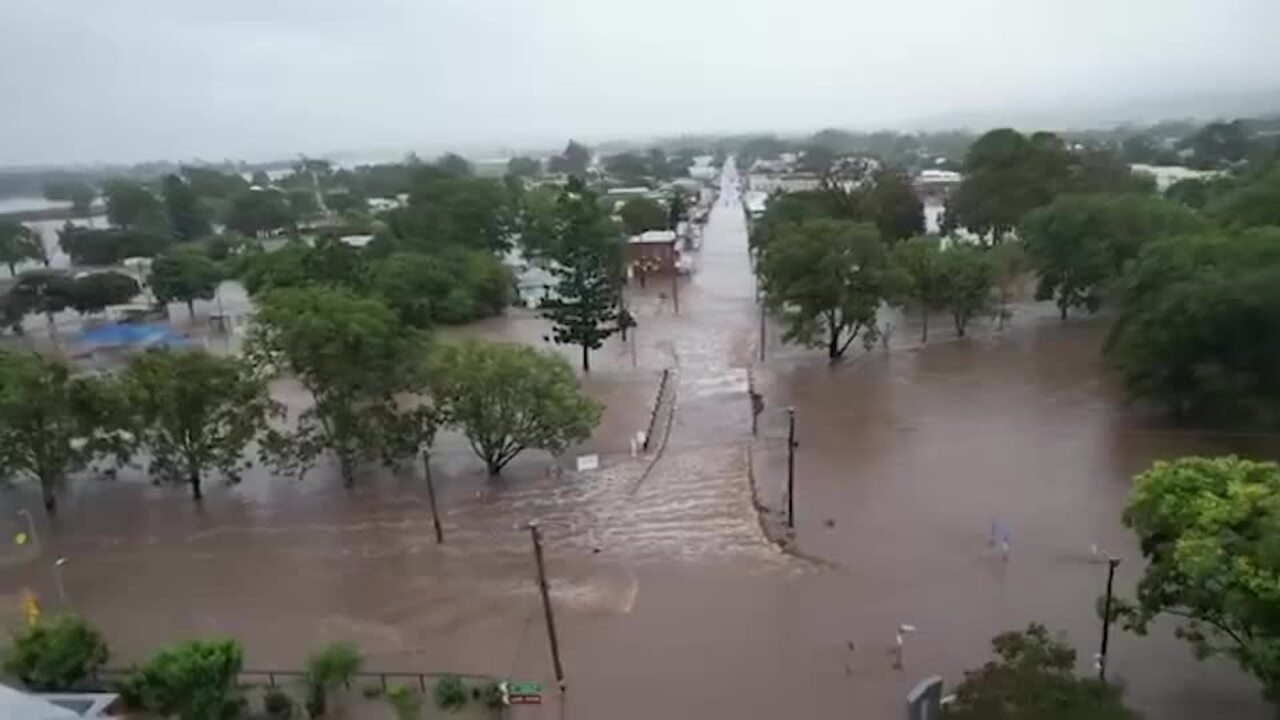 Drone footage of Laidley floods