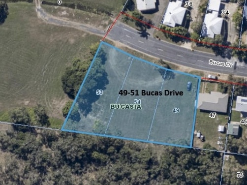 Mackay Regional Council owns the land at 49-53 Bucas Drive in Bucasia. Picture: MRC