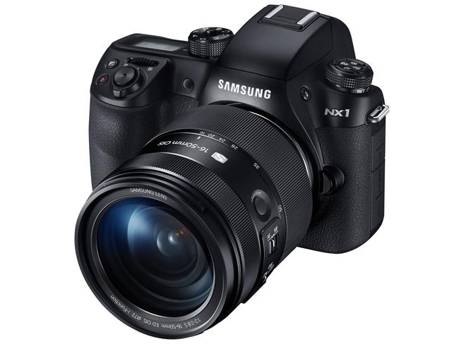 Compact ... the NX1 saves space by eliminating the mirror inside the camera. Picture: Samsung